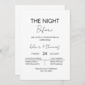 ミニマル結婚リのリハーサル前夜のディナー 招待状 (正面/裏面)