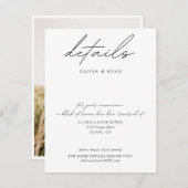 ミニマル結婚リスズホテルルームブロック詳細 エンクロージャーカード (正面/裏面)