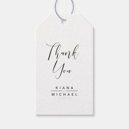 ミニマル結婚リストありがとうID523 ギフトタグ (正面)