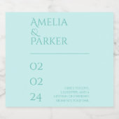 ミニマル結婚リストきらめくグリーンワインラベル スパークリングワインラベル (シングルラベル)