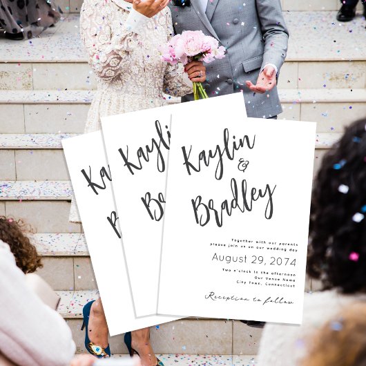 ミニマル結婚リストと保護者 招待状