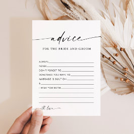 ミニマル結婚リストのアドバイスカードブライダルシャワーカード 招待状