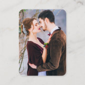 ミニマル結婚リストのウェブサイト写真QRブルゴーニュ エンクロージャーカード (裏面)