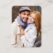 ミニマル結婚リストのウェブサイト写真QRペリウィンクル エンクロージャーカード (裏面)