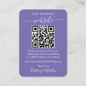 ミニマル結婚リストのウェブサイト写真QRペリウィンクル エンクロージャーカード (正面)