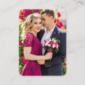 ミニマル結婚リストのウェブサイト写真QRホットピンク エンクロージャーカード (裏面)