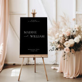 ミニマル結婚リストのウェルカムサイン（黒） ポスター