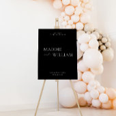 ミニマル結婚リストのウェルカムサイン（黒） ポスター