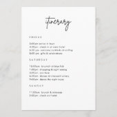 ミニマル結婚リストのウェルカムタイムライン 招待状 (裏面)