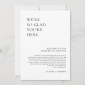 ミニマル結婚リストのウェルカムレターとイベントカード 招待状 (正面)