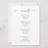 ミニマル結婚リストのウェルカムレターとイベントカード 招待状 (裏面)