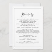 ミニマル結婚リストのウェルカムレター&旅程 (裏面)