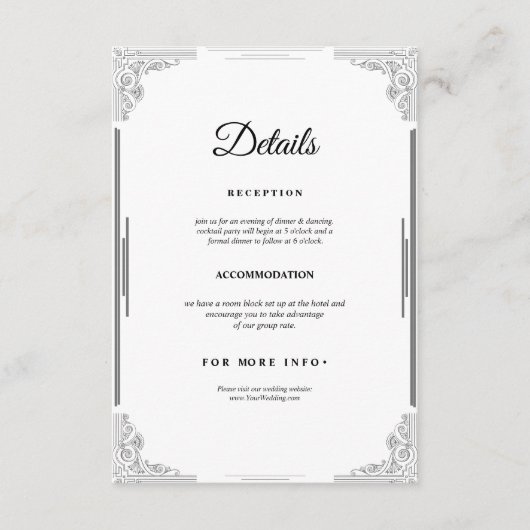 ミニマル結婚リストのエンクロージャカード エンクロージャーカード (正面)