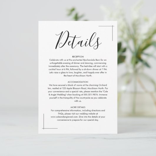 ミニマル結婚リストのエンクロージャカード エンクロージャーカード (スタンド正面)