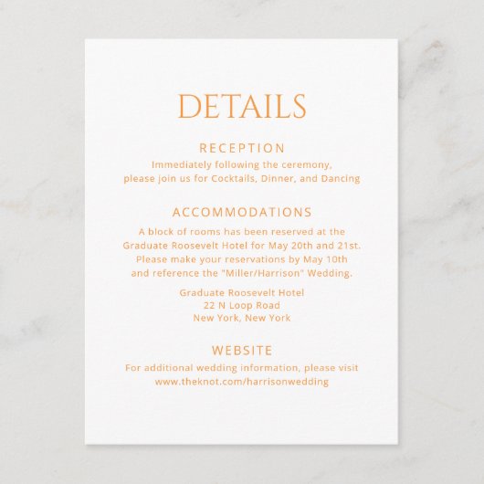 ミニマル結婚リストのエンクロージャカード エンクロージャーカード (正面)