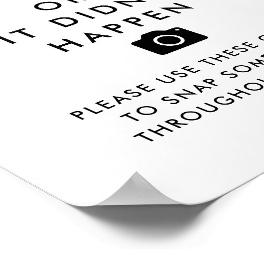 ミニマル結婚リストのカメラ写真招待券の看板 ポスター (角)