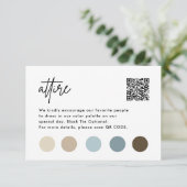 ミニマル結婚リストのカラーパレットの衣装カード エンクロージャーカード (スタンド正面)