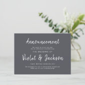 ミニマル結婚リストのキャンセルカード 招待状 (スタンド正面)