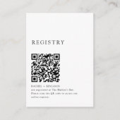 ミニマル結婚リストのギフトレジストリのオンラインQRコード エンクロージャーカード (正面)