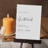 ミニマル結婚リストのゲストブックサインテンプレート 招待状