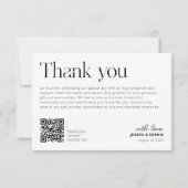 ミニマル結婚リストのサンキューカード写真QRコード サンキューカード (裏面)