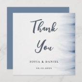 ミニマル結婚リストのサンキューカード（インクのアクセント） (正面/裏面)
