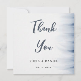 ミニマル結婚リストのサンキューカード(インクのアクセント)