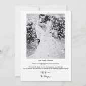 ミニマル結婚リストのサンキューカード（写真あり） サンキューカード (裏面)