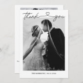 ミニマル結婚リストのサンキューカード（写真あり） サンキューカード (正面/裏面)