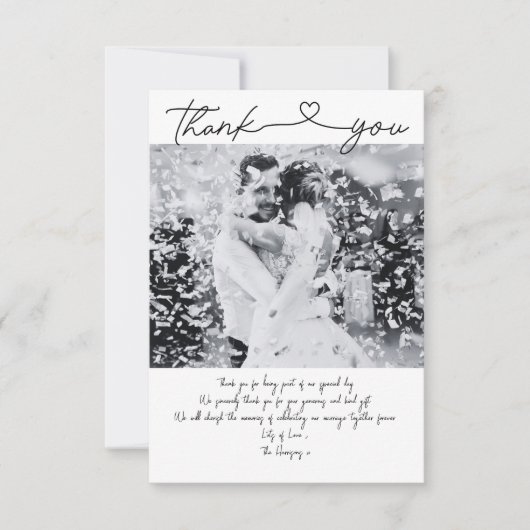 ミニマル結婚リストのサンキューカード（写真あり） サンキューカード (正面)