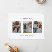 ミニマル結婚リストのサンキューカード（写真あり） ノートカード (正面/裏面インサイチュ)