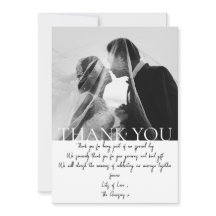 ミニマル結婚リストのサンキューカード（写真あり）