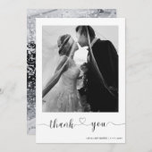 ミニマル結婚リストのサンキューカード(写真あり) 招待状 (正面/裏面)
