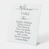 ミニマル結婚リストのシーティングカードテンプレート、座席 台座サイン (正面)