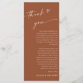 ミニマル結婚リストのセレモニー メニュー (裏面)