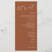 ミニマル結婚リストのセレモニー メニュー (正面)