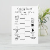 ミニマル結婚リストのタイムライン挿入 | カスタムイベント 招待状 (スタンド正面)