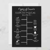 ミニマル結婚リストのタイムライン挿入 | カスタムイベント 招待状 (正面)