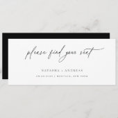 ミニマル結婚リストのテーブル席カードヘッダー 招待状 (正面/裏面)