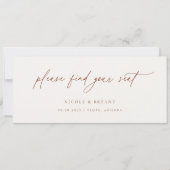 ミニマル結婚リストのテーブル席カードヘッダー 招待状 (正面)