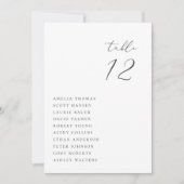 ミニマル結婚リストのテーブル席カード 招待状 (正面)