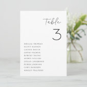 ミニマル結婚リストのテーブル席カード 招待状 (スタンド正面)