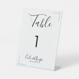 ミニマル結婚リストのテーブル番号 – 交差縁ど 台座サイン