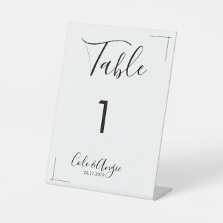 ミニマル結婚リストのテーブル番号 – 交差縁ど 台座サイン