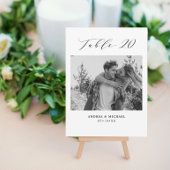 ミニマル結婚リストのテーブル20番号と写真カード 案内状