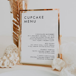 ミニマル結婚リストのデザートバーカップケーキメニューサイン ポスター