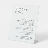 ミニマル結婚リストのデザートバーカップケーキメニューサイン 台座サイン (正面)