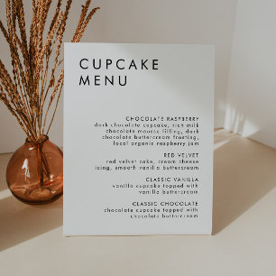 ミニマル結婚リストのデザートバーカップケーキメニューサイン 台座サイン