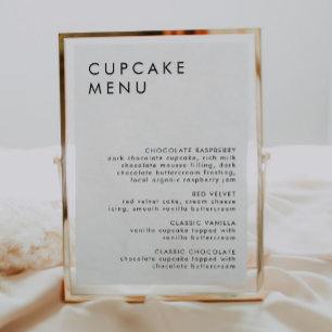 ミニマル結婚リストのデザートバーカップケーキメニューサイン 招待状