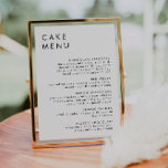 ミニマル結婚リストのデザートバーケーキメニューサイン ポスター<br><div class="desc">ミニマルなモダンレイアウトと美しいフォントを備えたエレガントなウェディングケーキメニューサインモダン。すべての色が編集可能。// Nicole Zazzleストアの"HARLOW"で一致するデザインを検索*このもしデザインは気に入っているが、あなたが探している何かのために利用可能な表示されない、いつでも私に連絡を取って：)</div>
